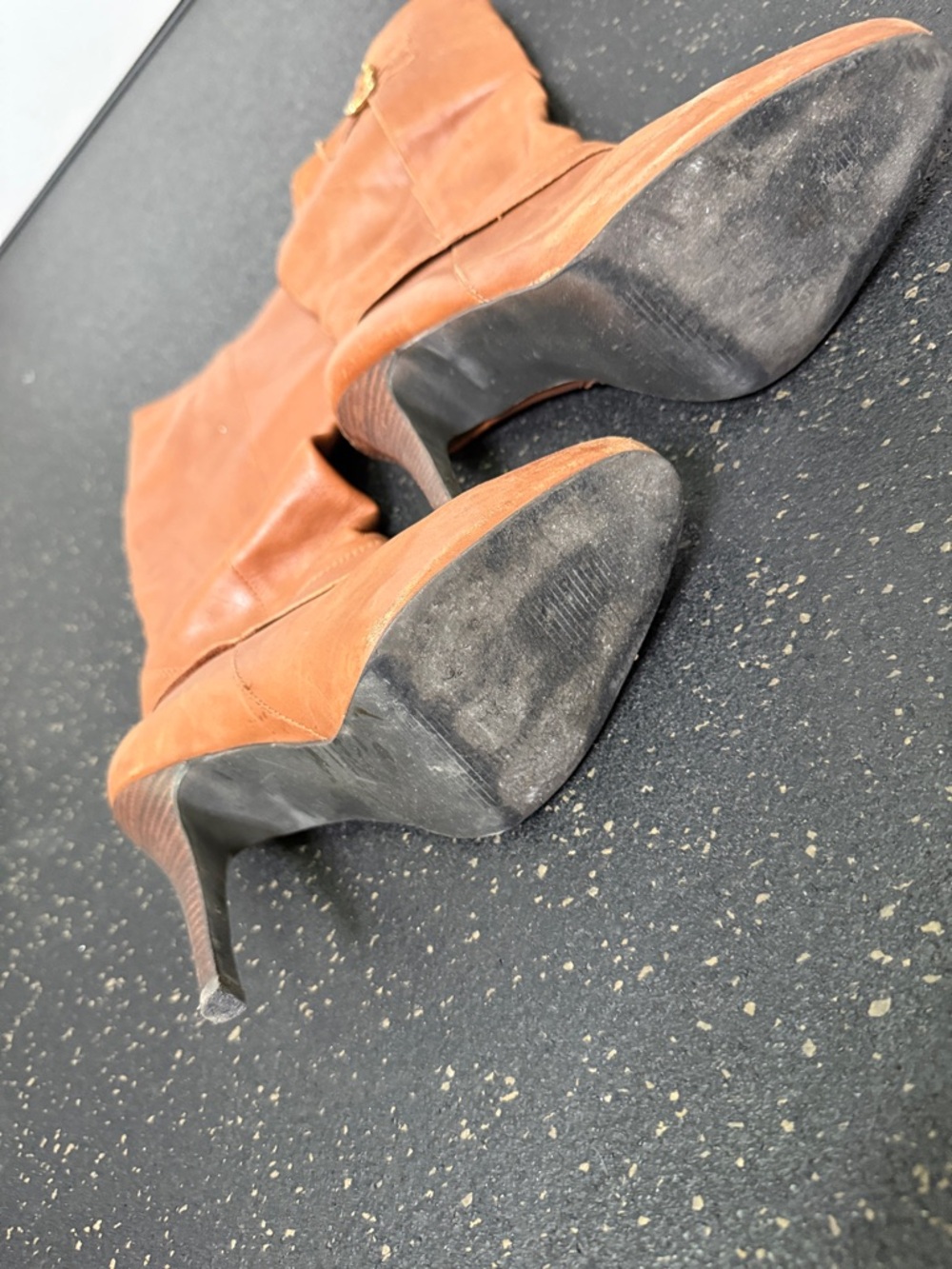 Steve Madden Ensue Cognac Mid-Calf Buckle Stacked-Heel Boots - Picture 4 of 4